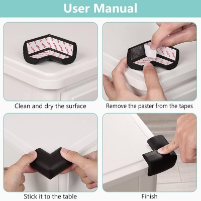 Picture of 4 Pcs Baby Edge Corner Guards Safe Corner Protector Table Edge Corner Cushion for Child Safety Multicolor 