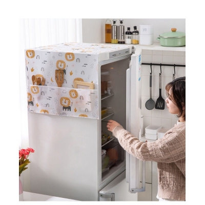 Picture of Dustproof Fridge Cover - Multifunctional Waterproof Refrigerator Cover/ Dustproof Fridge Cover With Storage Bags - Waterproof Refrigerator Dust Cover  