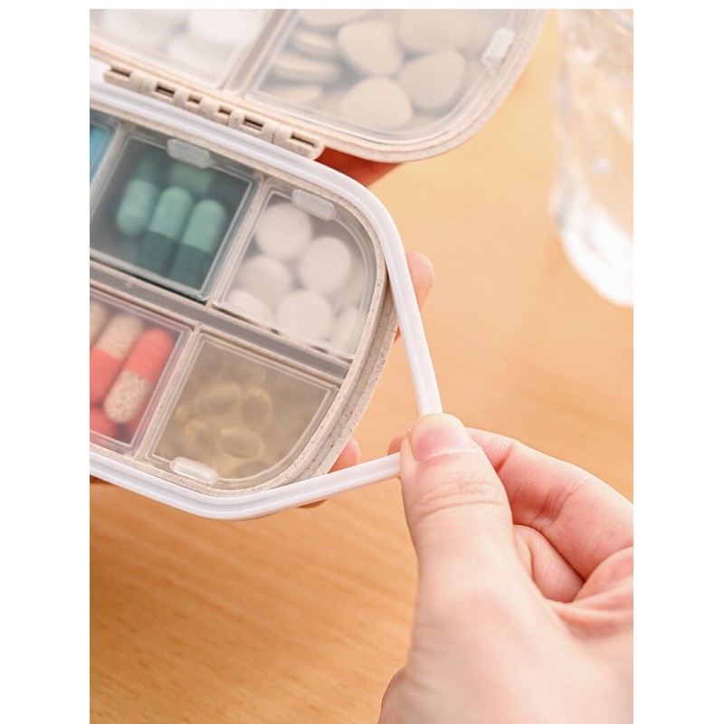Picture of 1 Pcs 8 Compartments Moisture-proof 1 Week Pill Organizer Medicine Dispenser Storage Daily Case Container Pills Box Multicolor 