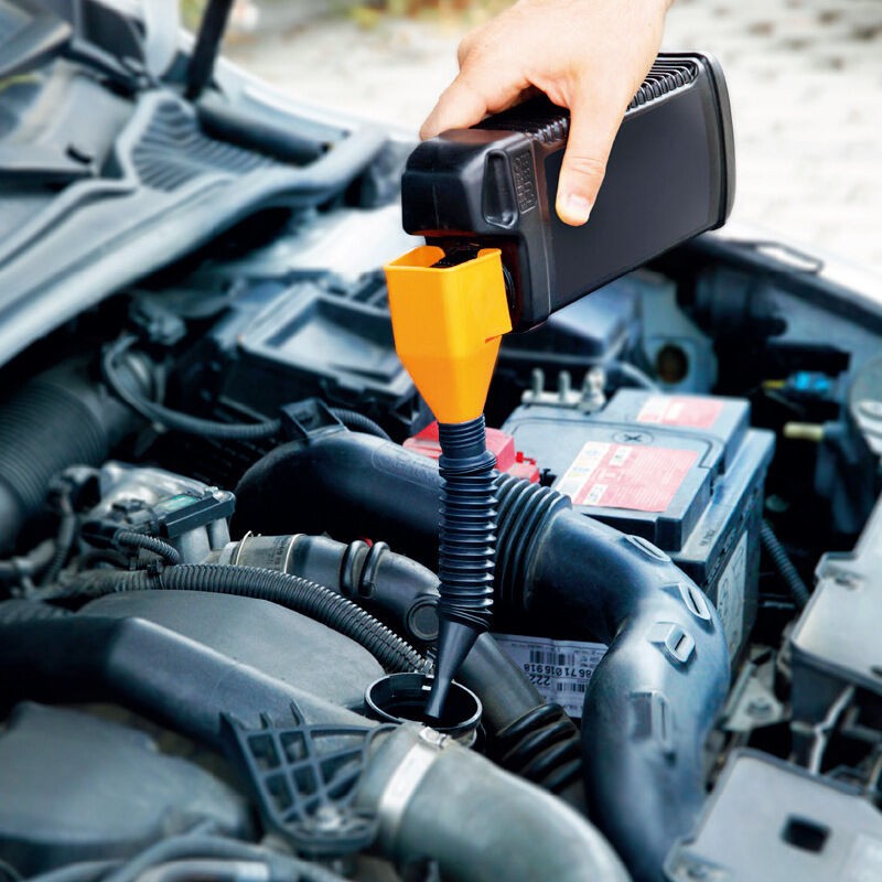 Picture of Plastic Car Motorcycle Refueling Gasoline Engine Oil Funnel Filter Transfer Tool Funnel Kit Fluid Change Filling Transfer Tool  