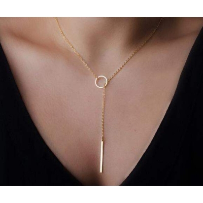 Picture of Stick Pendant Necklace Hollow Girl Long Link Chain Neckless for girls and women's or Stick Pendant Necklace  