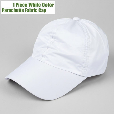 Picture of Parachute Fabric Cap Free Size Ideal Gift Sports Item White Color for Men & Women - White (One size)