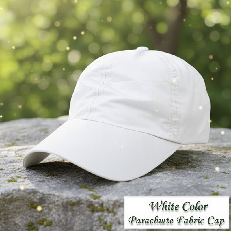 Picture of Parachute Fabric Cap Free Size Ideal Gift Sports Item White Color for Men & Women - White (One size)