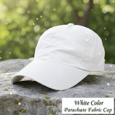 Picture of Parachute Fabric Cap Free Size Ideal Gift Sports Item White Color for Men & Women - White (One size)