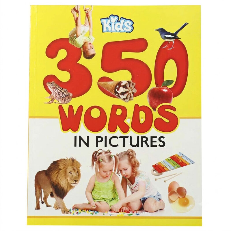 Picture of Children's Books Kids 350 Words in Pictures Early Learning Picture Book 24 Laminated Waterproof Pages Jumbo Size 11 x 9 Inch Vocabulary Builder for Toddlers Preschool Kindergarten English Learning Educational Glossy Paper Book Gift