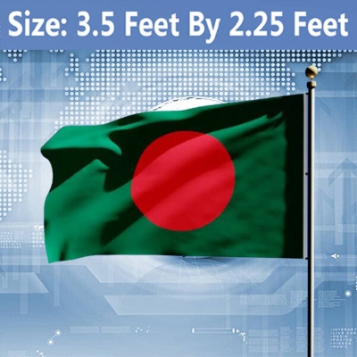 Picture of Premium 3.5ft x 2.25ft Bangladesh National Flag Direct Factory Supply Set B China Fabrics Potaka Show Patriotism ideal for Any Occasion Celebrate Victory or Independence Day Stationery Craft items Green And Red Color - Sticky Notes Gift Item Brand Class