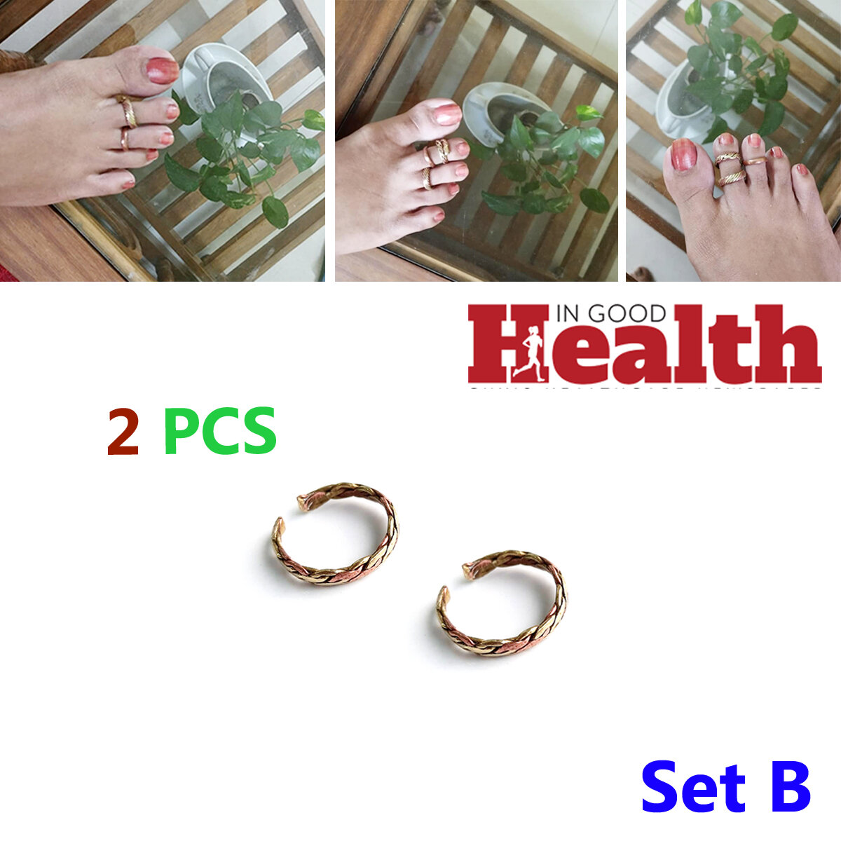 Picture of 2 PCS Adjustable Leg Finger Ring Stylish Beauty Addition All Seasons Fashion Women Jewelry Highly Sustainable Multicolored for Female Girls - Gift Item Category