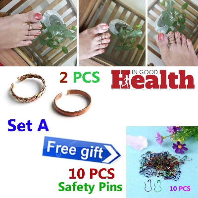 Picture of 2 PCS Adjustable Leg Finger Ring Stylish Beauty Addition All Seasons Fashion Women Jewelry Highly Sustainable Multicolored for Female Girls Combo (10 PCS Safety Pins Free Gift)