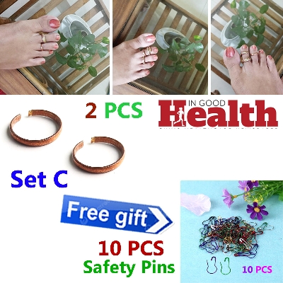 Picture of 2 PCS Adjustable Leg Finger Ring Stylish Beauty Addition All Seasons Fashion Women Jewelry Highly Sustainable Multicolored for Female Girls Combo (10 PCS Safety Pins Free Gift)
