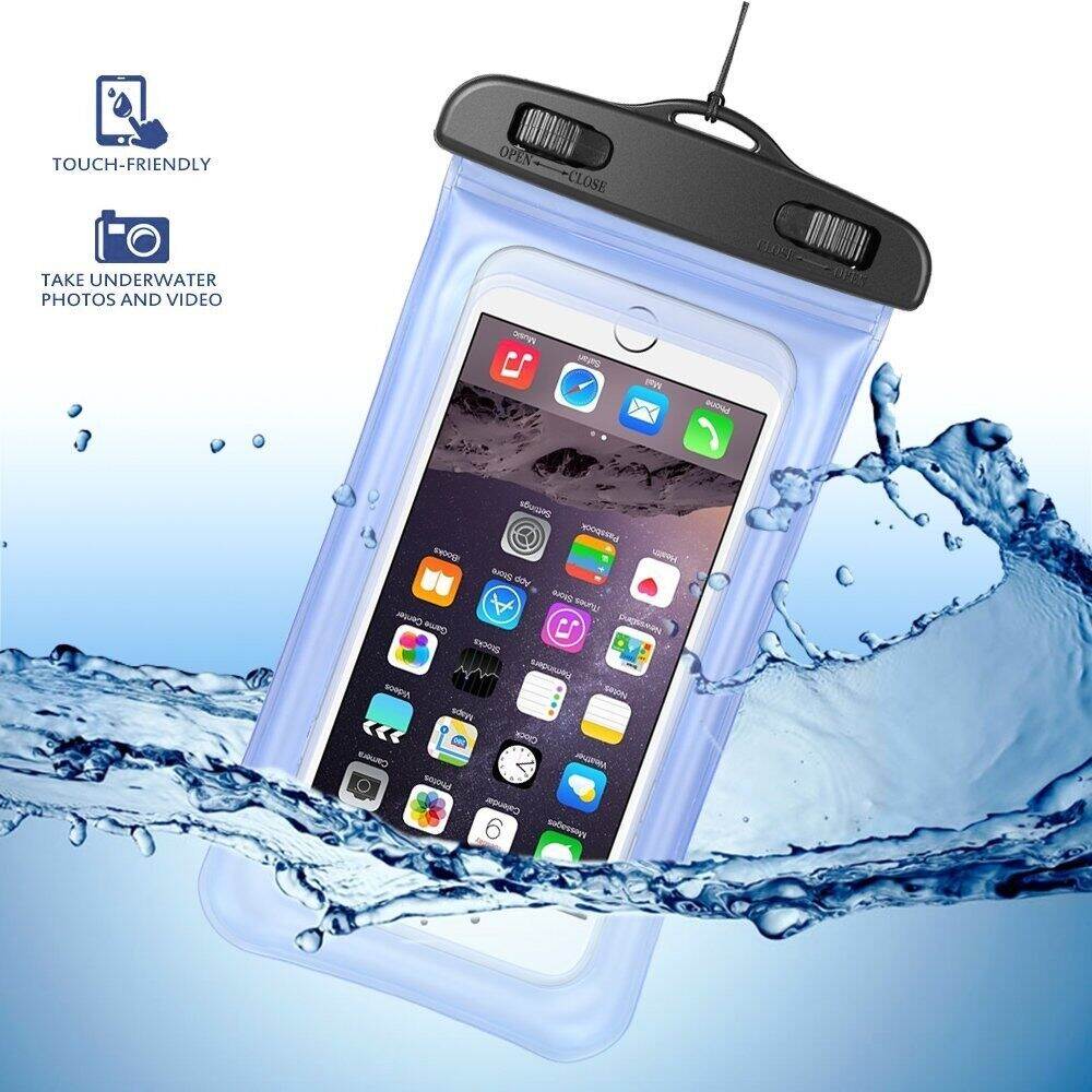 Picture of Universal Waterproof Mobile Pouch Bag protect your personal cell phone credit card and money for rainy day Underwater Swimming Diving Snow Rain forest Transparent Dry PVC Ultimate Touch screen Cover Cases Multicolor Combo (Buy 1 Get 1 Free)