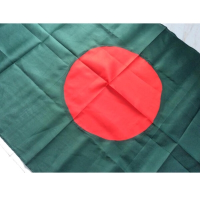 Picture of 2.5ft x 1.5ft Bangladesh National Flag Factory Direct Supply Set C China Fabric Potaka Show Patriotism ideal for Any Occasion Celebrate Victory or Independence Day Stationery Craft Green Red Color-Sticky Note Brand Class Combo (2 PCS Headband Free Gift)