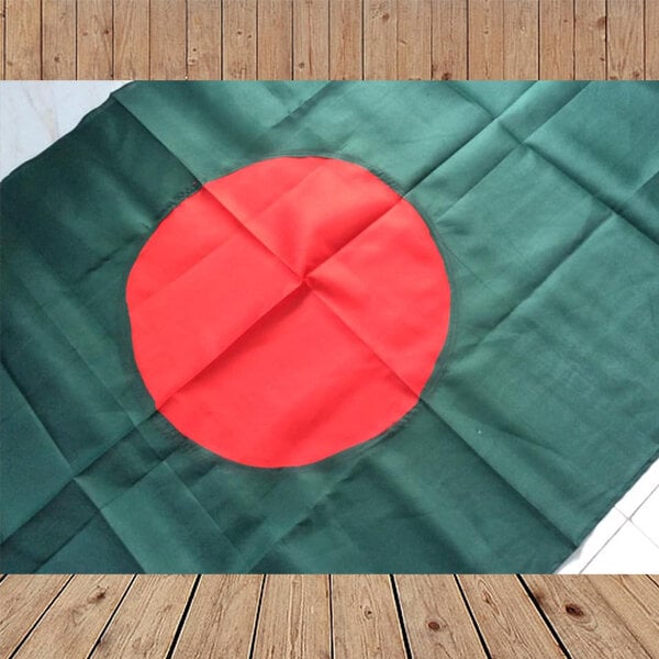 Picture of Premium (3.5 By 2.25) Feet Bangladesh National Flag Direct Factory Supply Set D China Fabric Potaka Patriotism Any Occasion Celebrate Victory Independence Day Stationery Craft Green Red Color-Sticky Note Brand Combo [Free Gift 2 PCS Headband]