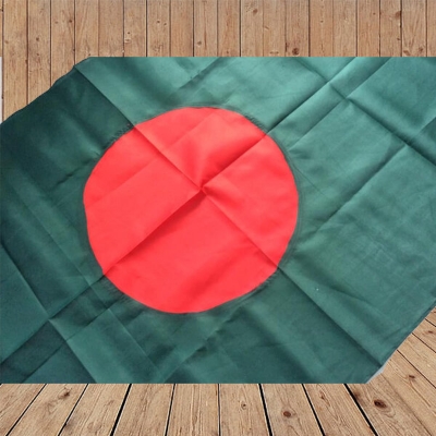 Picture of Premium (6 By 3.5) Feet Bangladesh National Flag Direct Factory Supply Set D China Fabric Potaka Patriotism Any Occasion Celebrate Victory Independence Day Stationery Craft Green Red Color-Sticky Note Brand Combo [Free Gift 2 PCS Headband]