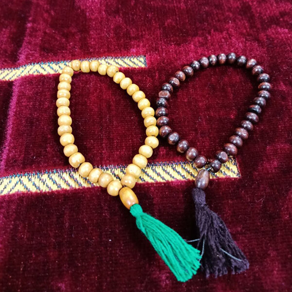 Picture of 2 PCS Wooden Tasbih 33 Balls Tosbi - Progressive Superb Quality Modern and Trendy Stationery Craft Tosbih for all (Free Gift Ticket Size Book 99 Names of Allah)