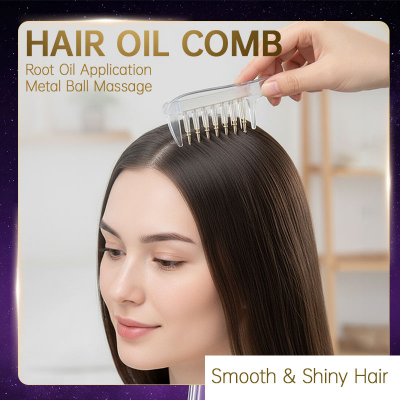 Picture of Transparent Refillable Essential Oil Hair Comb Scalp Care Applicator Brush Oil Distribution Comb Home Hair Beauty Styling Tool