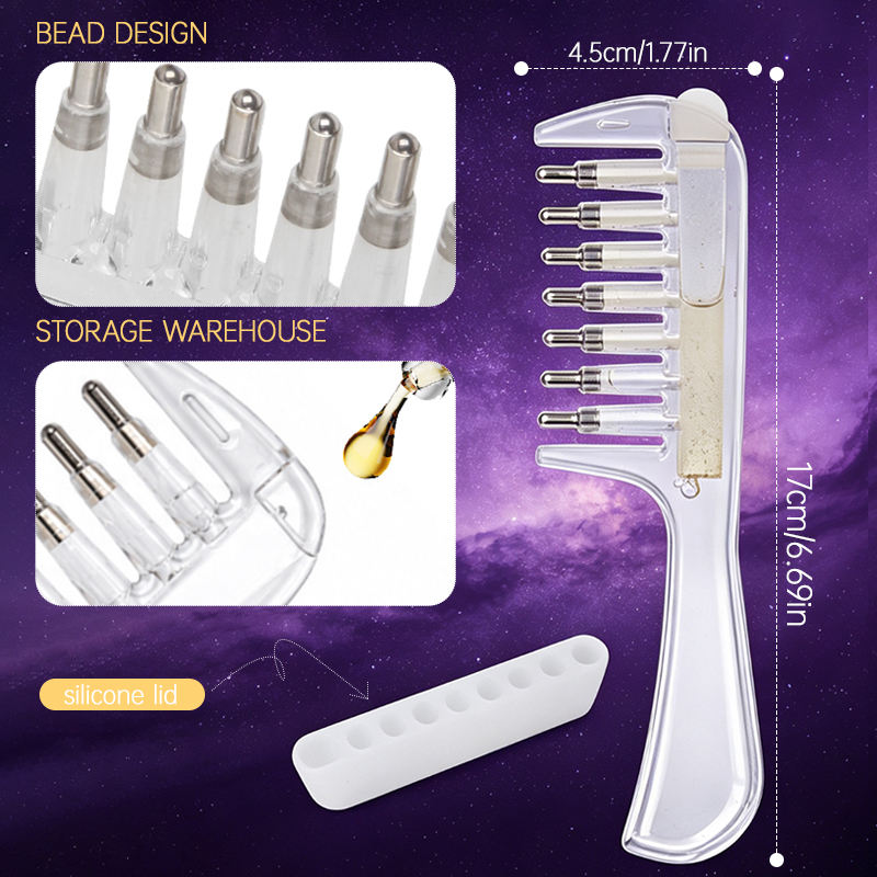 Picture of Transparent Refillable Essential Oil Hair Comb Scalp Care Applicator Brush Oil Distribution Comb Home Hair Beauty Styling Tool