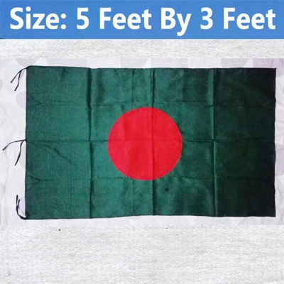Picture of (5 By 3) Feet Bangladesh National Flag Factory Direct Supply Set A China Fabrics Potaka Show Patriotism ideal for Any Occasion Celebrate Victory or Independence Day Stationery Craft items Green And Red Color - Sticky Notes Gift Item Brand Class