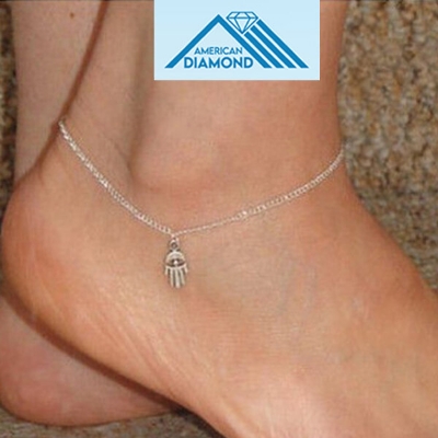 Picture of American Popular Fatima Hand Payel Factory Direct Supply SetA Chain Anklet All-Match 24K Gold Water Drop Mossonite Zircon Pendant Beach Nupur Jewelry Accessories Birthday Wedding Engagement Bridal Party Ideal Gift for Female Gold and Silver Color