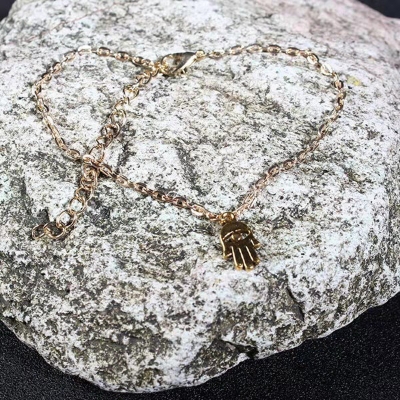 Picture of American Popular Fatima Hand Payel Factory Direct Supply SetA Chain Anklet All-Match 24K Gold Water Drop Mossonite Zircon Pendant Beach Nupur Jewelry Accessories Birthday Wedding Engagement Bridal Party Ideal Gift for Female Gold and Silver Color