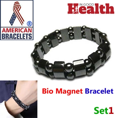 Picture of American Popular Bio Magnet Bracelet Adjustable Factory Direct Supply Set 1 Health Care Hematite Stone Half Moon Brelet Hot Selling Jewelry Accessories Bracelat Ethnic Natural Material Ideal Gift Item Braslete Bangles for Men Women Black Color