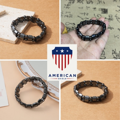 Picture of American Popular Bio Magnet Bracelet Adjustable Factory Direct Supply Set 1 Health Care Hematite Stone Half Moon Brelet Hot Selling Jewelry Accessories Bracelat Ethnic Natural Material Ideal Gift Item Braslete Bangles for Men Women Black Color