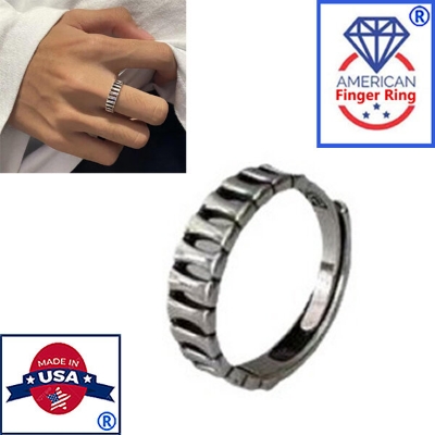 Picture of American Adjustable Popular Chain Finger Ring Factory Direct Supply Set A All-Match Cold Style Versatile Personality Autumn Retro Angti Jewelry Accessories Birthday Wedding Engagement Bridal Party Ideal Gift Item for Male and Female Silver Color