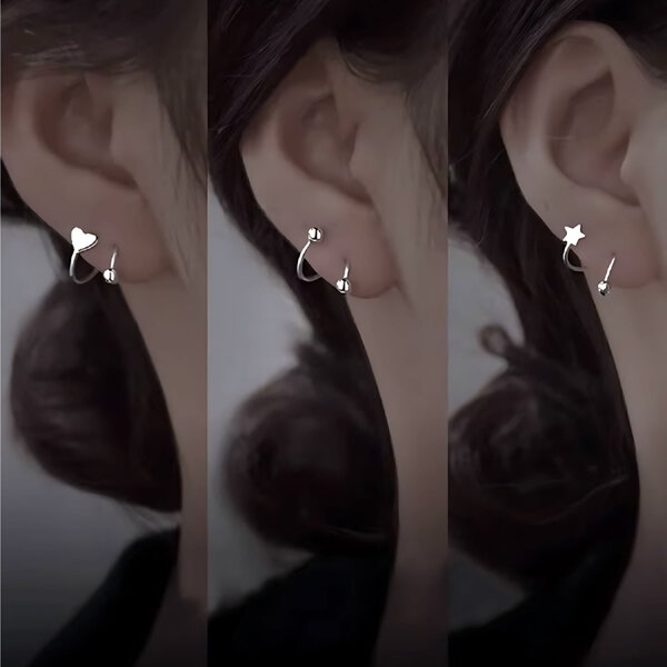 Picture of 1 Pair American Popular Spiral Earrings Factory Direct Supply Set A All Match Cool Style Spring S Shaped Kaner Dul Daily Life Jewelry Accessories Birthday Wedding Engagement Bridal Party Ideal Gift Item for Female Girls Silver Color - Adjustable