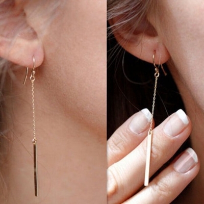 Picture of Sui Suta Earrings 24K Gold Water Drop Set E1 Pendant Eardrop Versatile Personality Autumn Retro Kaner Dul Jewelry Accessories Birthday Wedding Engagement Bridal Party Fair Festival Gift for Female Girls Gold/Silver Color - Adjustable