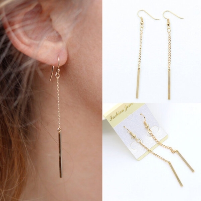 Picture of Sui Suta Earrings 24K Gold Water Drop Set E1 Pendant Eardrop Versatile Personality Autumn Retro Kaner Dul Jewelry Accessories Birthday Wedding Engagement Bridal Party Fair Festival Gift for Female Girls Gold/Silver Color - Adjustable