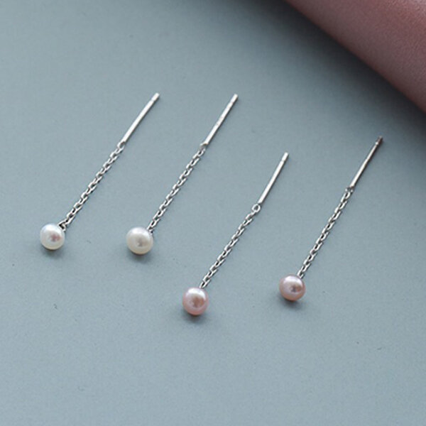 Picture of 1 Pair Popular Sui Suta Pearl Earrings Set F1 Pendant Eardrop Versatile Personality Autumn Retro Kaner Dul Hot Selling Jewelry Accessories Birthday Wedding Engagement Bridal Party Fair Festival Gift for Female Girls White Color - Adjustable