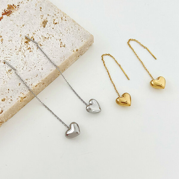 Picture of 1 Pair Popular Sui Suta Love Tassel Earrings Set G1 24K Gold Water Drop Pendant Eardrop Versatile Personality Autumn Kaner Dul Hot Selling Jewelry Accessories Birthday Wedding Engagement Bridal Party Ideal Gift Item for Female Girls Gold/Silver Color - Adjustable