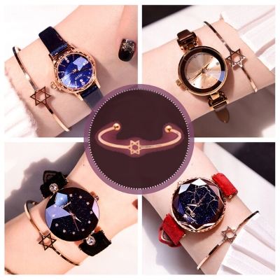 Picture of Six-Pointed Star Adjustable Bracelet Set B1 Lucky Hollow Tassel Brelet Versatile Personality Autumn Bracelat Jewelry Birthday Wedding Engagement Bridal Party Ideal Gift Retro Braslete Bangles for Women Gold & Silver Color