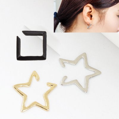 Picture of 1 Pair Neon Ear Clip Earrings Set M1 Hollow Tassel Pendant Eardrop Versatile Personality Autumn Retro Kaner Dul Jewelry Accessories Birthday Wedding Engagement Bridal Party Fair Festival Gift for Female Girls Gold/Silver/Black Color - Adjustable
