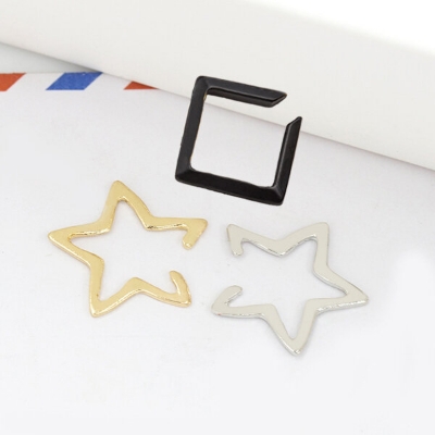 Picture of 1 Pair Neon Ear Clip Earrings Set M1 Hollow Tassel Pendant Eardrop Versatile Personality Autumn Retro Kaner Dul Jewelry Accessories Birthday Wedding Engagement Bridal Party Fair Festival Gift for Female Girls Gold/Silver/Black Color - Adjustable