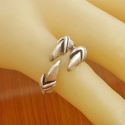 Picture of Adjustable Creative Bird Leg Finger Ring Set D1 Versatile Personality Autumn Retro Angti Daily Life Jewelry Accessories Birthday Wedding Engagement Bridal Party Fair Festival Gift Item for Male and Female Gold Silver Mixed Color - jade