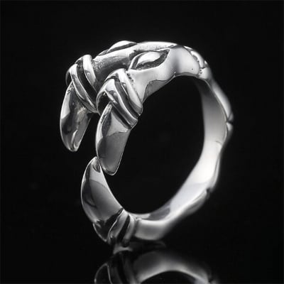 Picture of Adjustable Creative Bird Leg Finger Ring Set D1 Versatile Personality Autumn Retro Angti Daily Life Jewelry Accessories Birthday Wedding Engagement Bridal Party Fair Festival Gift Item for Male and Female Gold Silver Mixed Color - jade