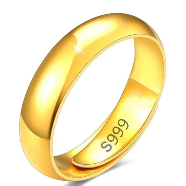 Picture of Adjustable Creative Couple Finger Ring Set H1 Versatile Personality Autumn Retro Angti Daily Life Jewelry Birthday Wedding Engagement Bridal Party Fair Festival Gift for Men Women Silver and Gold Color