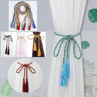 Picture of Curtain Belt Factory Direct Supply Wholesale Price Set A Double-Headed Long Tassel Cotton Door and Window Parda Barrier Tie Rope Non Clip/Hook Handmade Kushikata Buckle Accessories Home Decorative Lanyard Fair Festival Gift Item Multicolor