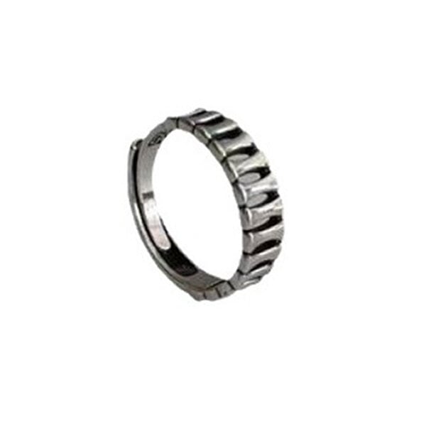 Picture of Adjustable Popular Chain Finger Ring Set A1 All-Match Cold Style Versatile Personality Autumn Retro Angti Jewelry Accessories Birthday Wedding Engagement Bridal Party Ideal Gift Item for Male and Female Silver Color