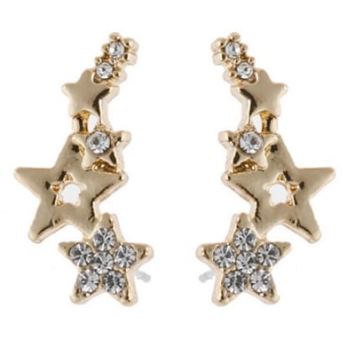 Picture of 1 Pair American Popular Creative Fashion Star Earrings Factory Direct Supply Set N Hollow Tassel Eardrop Versatile Personality Autumn Retro Kaner Dul Jewelry Accessories Birthday Wedding Engagement Bridal Party Ideal Gift Item for Female Gold Color