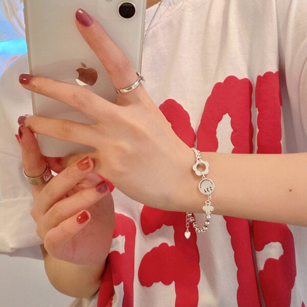 Picture of American Simple and Cold Electroplating Bracelet Factory Direct Supply Set C Temple Exhibition Hot Selling Autumn Retro Brelet Jewelry Accessories Birthday Wedding Engagement Bridal Party Bracelat Ideal Gift Braslete Bangles for Female Silver Color