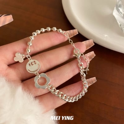 Picture of Simple and Cold Bracelet Set C1 Temple Exhibition Hot Selling Autumn Retro Brelet Popular Jewelry Accessories Birthday Wedding Engagement Bridal Party Bracelat Ideal Gift Braslete Bangles for Women Silver Color