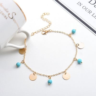 Picture of American Hot Selling Foot Decoration Payel Factory Direct Supply Set B Temple Exhibition Autumn Retro Chain Anklet All-Match Pendant Beach Nupur Jewelry Accessories Birthday Wedding Engagement Bridal Party Ideal Gift for Female MultiColor