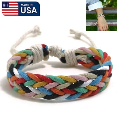 Picture of American Handmade Woven Bracelet Factory Direct Supply Set-E Temple Exhibition Hot Selling Autumn Retro Brelet Handicraft Birthday Wedding Engagement Bridal Party Bracelat Ideal Gift Braslete Bangles for Men and Women Multi-Color