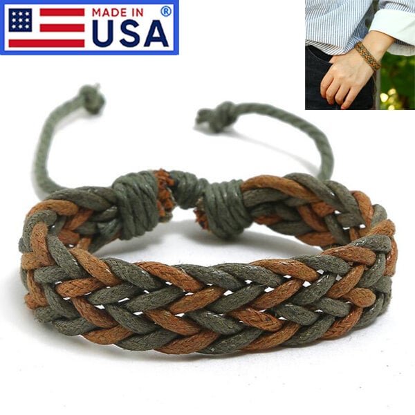 Picture of American Handmade Woven Bracelet Factory Direct Supply Set-E Temple Exhibition Hot Selling Autumn Retro Brelet Handicraft Birthday Wedding Engagement Bridal Party Bracelat Ideal Gift Braslete Bangles for Men and Women Multi-Color