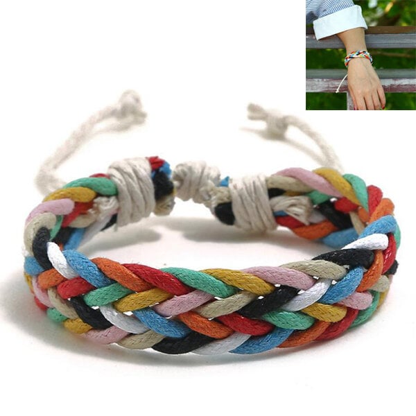 Picture of Handmade Woven Rope Bracelet Set E1 Temple Exhibition Hot Selling Autumn Retro Brelet Handicraft Accessories Birthday Wedding Engagement Bridal Party Bracelat Ideal Gift Braslete Bangles for Men and Women MultiColor