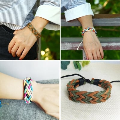Picture of Handmade Woven Rope Bracelet Set E1 Temple Exhibition Hot Selling Autumn Retro Brelet Handicraft Accessories Birthday Wedding Engagement Bridal Party Bracelat Ideal Gift Braslete Bangles for Men and Women MultiColor