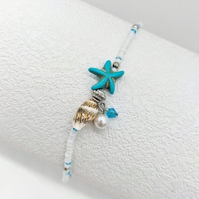 Picture of Pearl Starfish Hot Selling Payel Set C1 Temple Exhibition Autumn Retro Foot Decoration Chain Anklet All-Match Pendant Beach Nupur Jewelry Accessories Birthday Wedding Engagement Bridal Party Ideal Gift Item for Female MultiColor