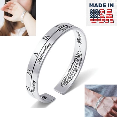 Picture of American Popular Greek Letter Adjustable Bracelet Factory Direct Supply Temple Exhibition Roman Numeral Brelet Jewelry Birthday Wedding Engagement Bridal Party Bracelat Ideal Gift Braslete Bangles for Men and Women Silver Color