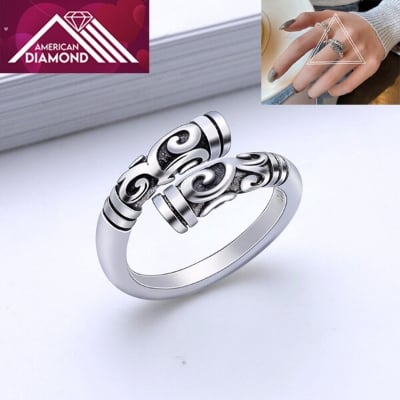Picture of American Popular Montara Finger Ring Adjustable Factory Direct Supply Set H Angti Temple Exhibition Autumn Jewelry Birthday Wedding Engagement Bridal Party Ideal Gift Silver Color for All